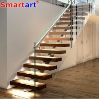 Excellent Quality Indoor Wood Single Stringer Stair